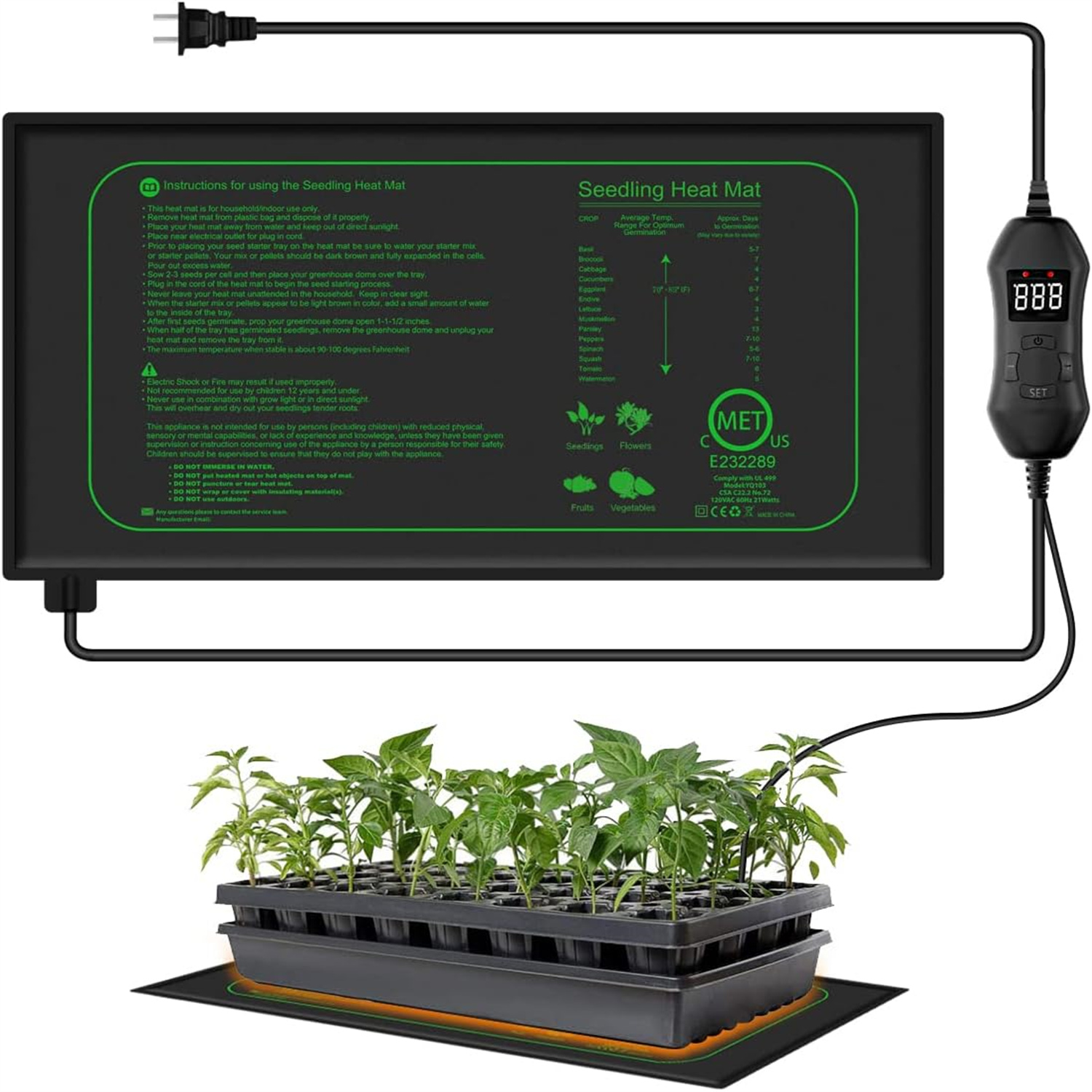 Seedling Heat Mat - Alas Pemanas Bibit dengan Termostat Digital